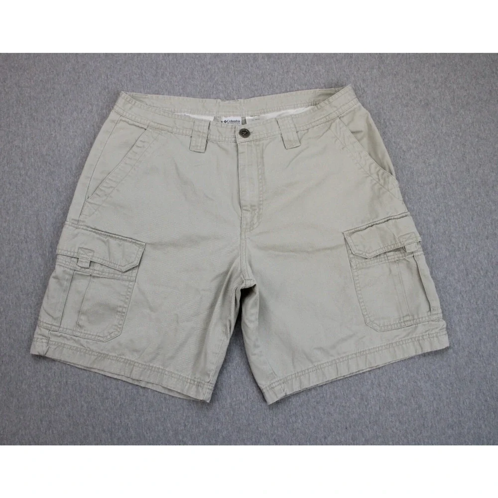 Columbia Sportswear Shorts Mens 36 Beige‎ 100% Cotton Cargo 9